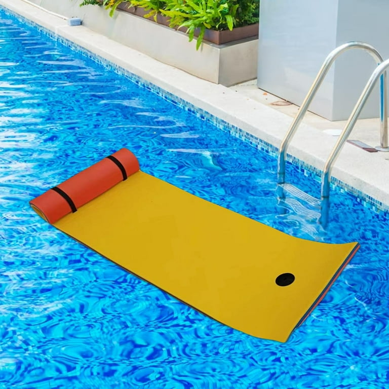 Water Float Mat XPE Foam Floating Pad for Beach Swimming Pool River Yellow  Blue Red 