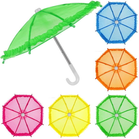 Qiysamall 5pcs Mini Umbrella Adjustable Miniature Umbrella Sunny Rainy Umbrella Model