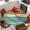 turquoise, variant on Farmhouse Burnt Orange Brown Round Tablecloth, Fitted Table Cover with Elastic for 45"-54" Round Tables, Vintage Wooden Striped Table Cloth Outdoor Indoor Dinning Party Waterproof Tablecloths