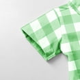 thumbnail image 6 of JTSRKL Boys Short Sleeve Plaid T-Shirts Loose Fit Casual Summer Button Down Shirts Lightweight Comfy Basic Cotton Tops with Pockets Green 14-15 Years, 6 of 7