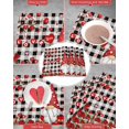 thumbnail image 6 of Valentines Placemats Gnome Love Heart Heart Balloon Valentines Day Place Mats for Dining Room Black Bufallo Plaid Washable Table Mats for Kitchen Dining Decorations Set of 6, 6 of 6