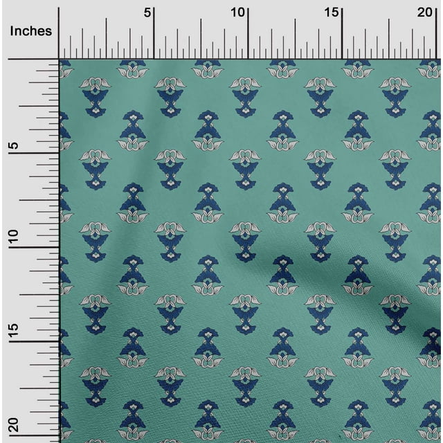 oneOone Cotton Flex Fabric Leaves & Floral Block Print Fabric By Yard 40 Inch Wide