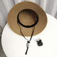 thumbnail image 5 of Women Wide Brim Woven Sun Hat With Braided Strap Decor Fold‑able Portable UV Protection Beach Hat Outdoor Travel Vacation Sun‑Shade Head‑Accessory, 5 of 8