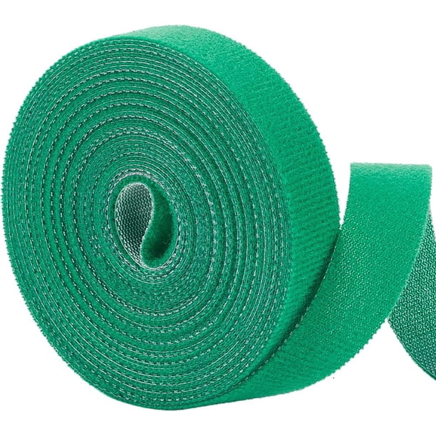 Cinta verde para jardín de 16,4 pies, de nailon, reutilizable, resistente, ajustable, más gruesa, para sujetar plantas, con bridas giratorias y correas.