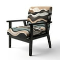 thumbnail image 3 of Designart "Line Art Elegance in Teal and Black I" Teal Abstract Shapes Upholstered Accent Chair - Modern Arm Chair For Bedroom, 3 of 5