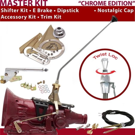 American Shifter TH350 Shifter Kit 23 in. E Brake Cable Trim Kit Dipstick for D1469