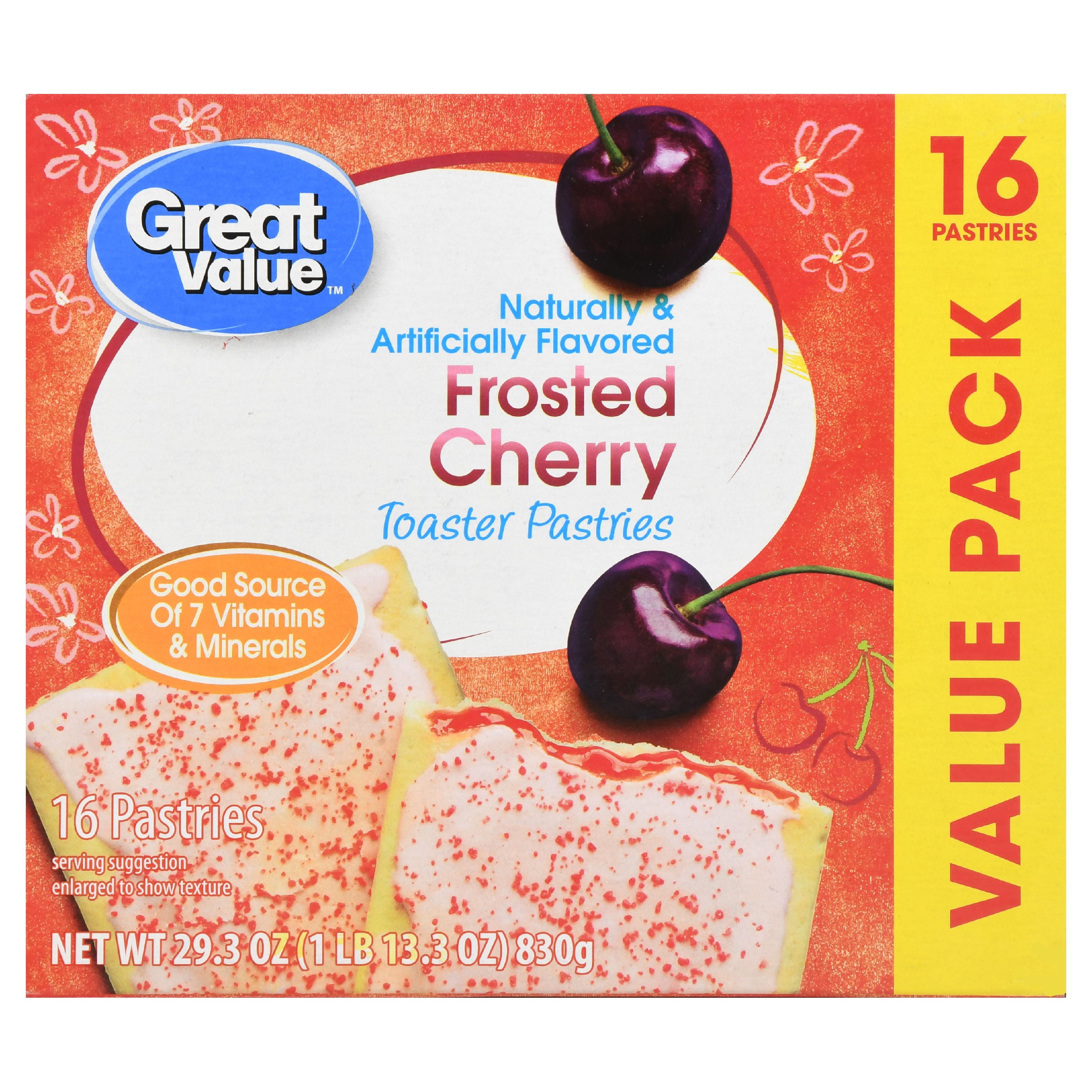 Great Value Frosted Toaster Pastries, Cherry, 16 Count