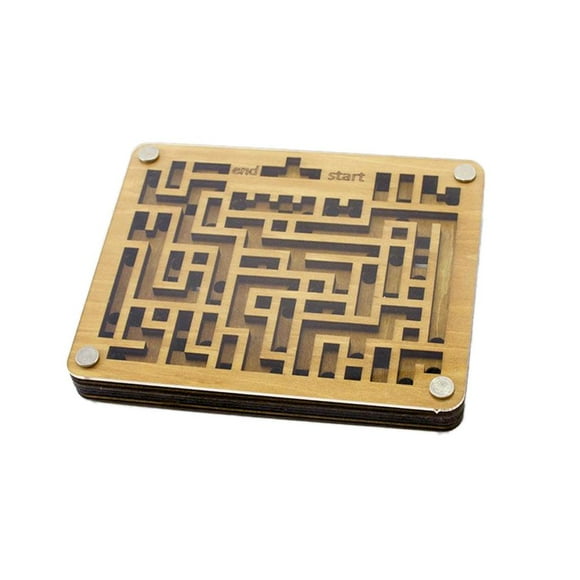 Kids Educational Game - Wooden Labyrinth Table Board Game Toys Balance Puzzles,