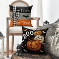 thumbnail image 2 of Sm:)e Trick or Treat Bat Pumpkin Happy Halloween Pillow Covers 18x18 Inch Set of 2, Cushion Covers for Sofa Home Decor, 2 of 8
