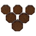 thumbnail image 1 of IBA Indianbeautifulart Brown Engraved Knobs Wooden Wardrobe Knobs Cabinet Drawer Pull 10 Pcs, 1 of 3
