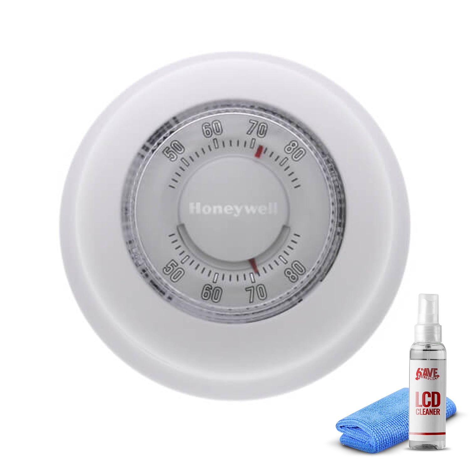 Honeywell T87K1007 Heat Only Thermostat, 1 Pack -White + LCD Cleaner |  Walmart Canada