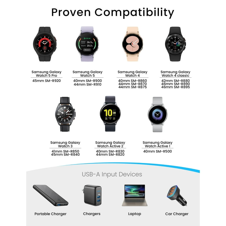 Sinoacc Charger for Samsung Galaxy Watch 6 6 Classic 5 5 Pro 4 4