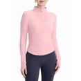 thumbnail image 1 of Womens Workout Jackets, Full Zip Slim Fit Athletic Running Sports Track Jacket with Rubber Pink S, 1 of 9