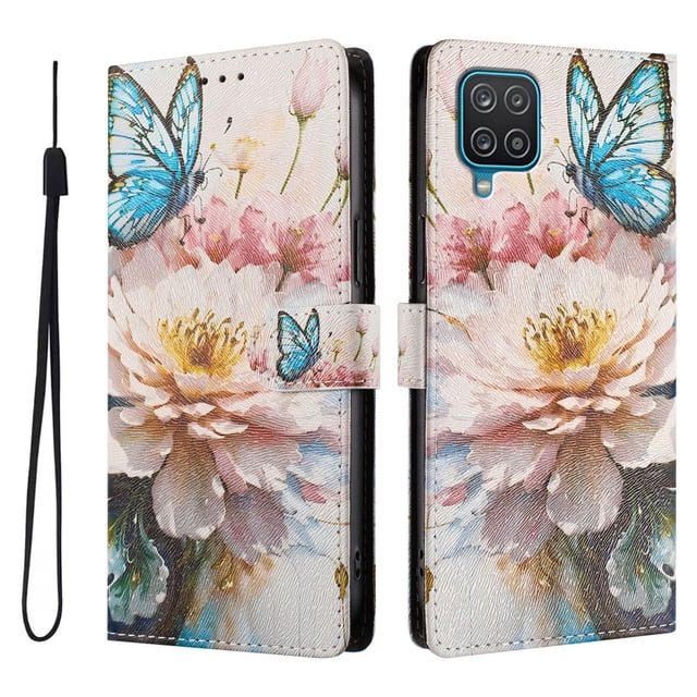 FOXDOCK Funda Tipo Cartera para Samsung Galaxy A12/M12 con Soporte y Correa – Diseño de Patrones Lindos