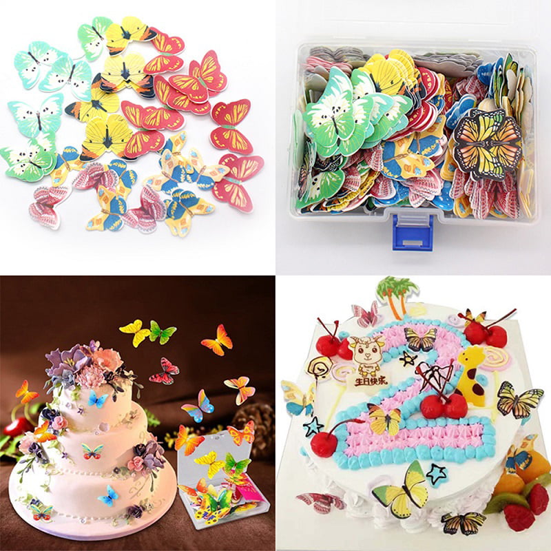 Details about   42pcs Mixed Butterfly Edible Glutinous Wafer Rice Paper Cake Cupcake Toppe LuTs 