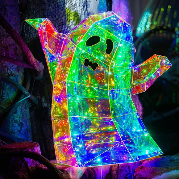 Decoraciones de Halloween, adornos de Halloween, regalos de Halloween, luces LED fantasma espeluznantes de 15.7 pulgadas, adorno decorativo fantasma brillante lindo de Halloween, accesorios de terror,