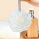thumbnail image 5 of Puf de baño con lunares | Esponja de malla de doble capa | Estropajo de cuerpo de poliéster suave | Diseño de flores | Espuma abundante | Exfoliación suave | Colgable | 18cm x 18cm | 1 paquete, 5 of 6