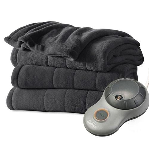 Sunbeam Channeled Microplush Electric Heated Blanket - Twin Full Queen King Size