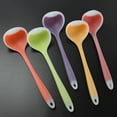 thumbnail image 3 of Ludlz Silicone Nonstick Anti Hot Translucent Handle Mixing Spoon Heat Resistant Silicone Basting Spoon Utensil Spoon Non-Stick Serving Spoon for Mixing, Baking, Serving and Stirring Tools, 3 of 8