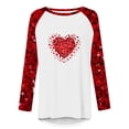 thumbnail image 4 of YWDJ Valentines Day Tops for Women Dressy Long Sleeve Plaid Tops Valentines Day Shirts for Women Graphic Tees Trendy Hearts Print Blouses Crew Neck Pullover Tops Raglan Sleeve Tees Tops Red S, 4 of 4