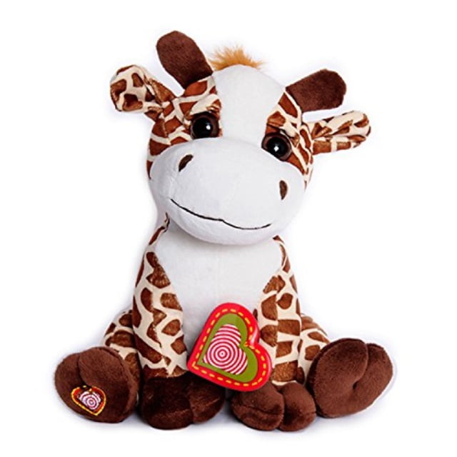 My Baby's Heartbeat Bear - Giraffe Stuffed Animal w/ 20 sec Voice Recorder - Lil 8