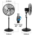 thumbnail image 4 of ACHAZEL 20" High Velocity Pedestal Fan, 3-Speed Oscillating Industrial Standing Fan with Aluminum Blades for Garage, Warehouse and Commercial, 4 of 8