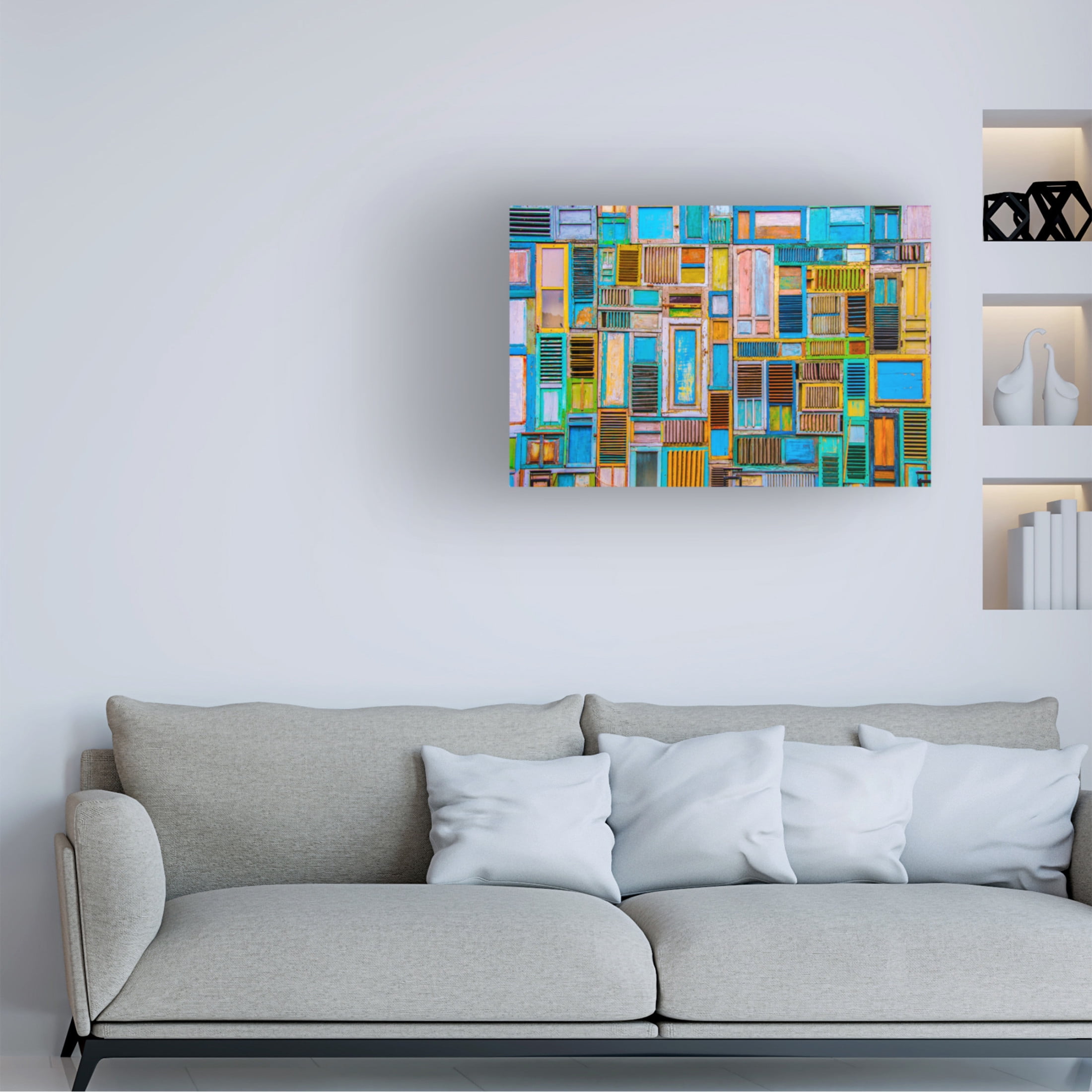 Canvas Wall Art - Renata Lacina 'Shutters' Wall Art for Living Room, Bedroom, or Office Décor by Trademark Fine Art - 47 x 30 Inches