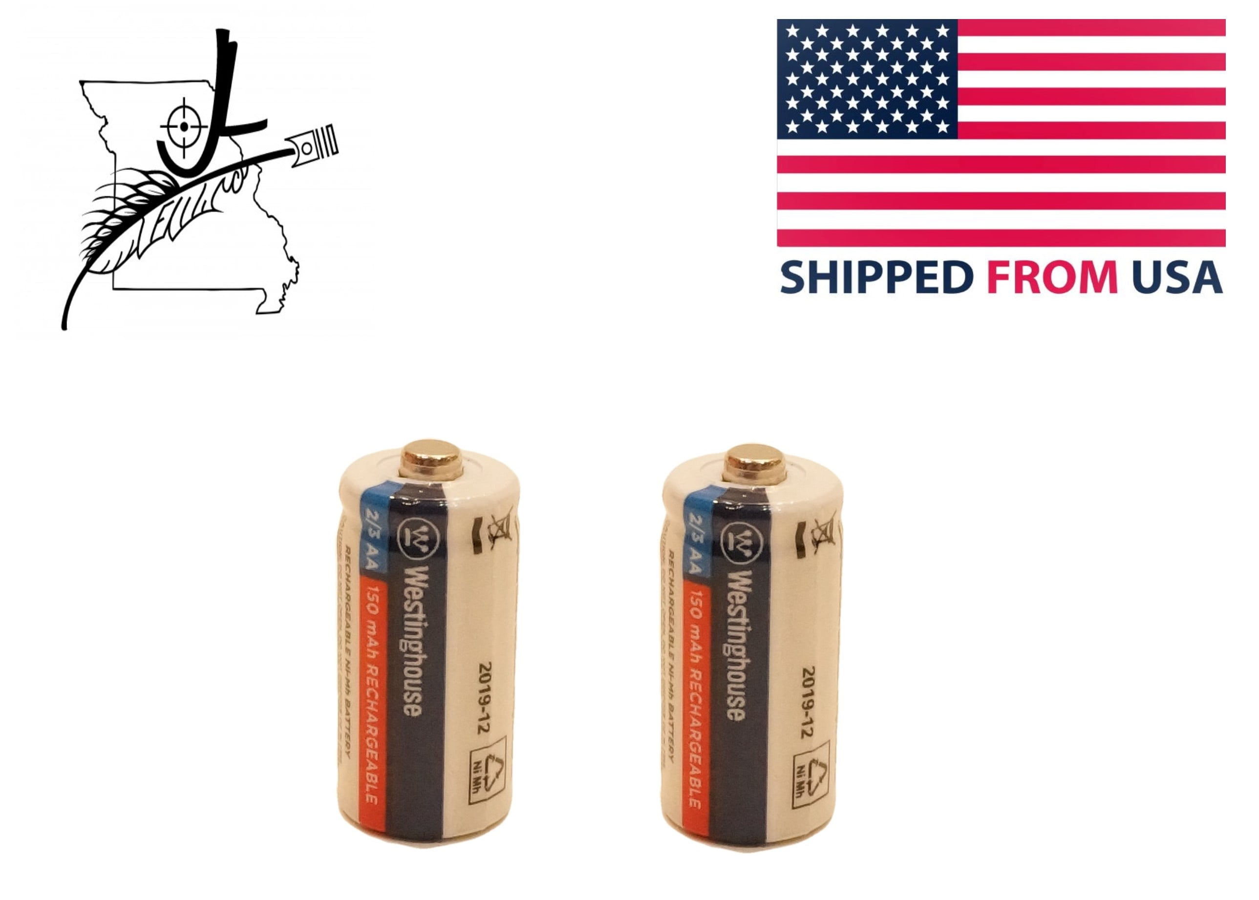 2x 2/3 AA Ni-Mh Battery Batteries Westinghouse Rechargeable 1.2 V Volt 150 mAh Reusable Chargeable By JL Missouri Parts