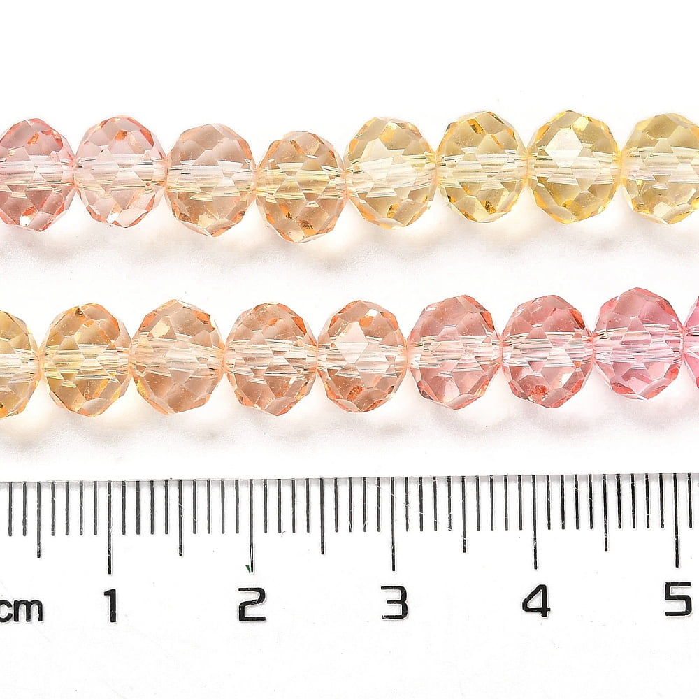 Transparent Painted Glass Beads Strands Faceted Rondelle Red 6x5mm Hole: 1mm about 80pcs/strand 16.54''(42cm)