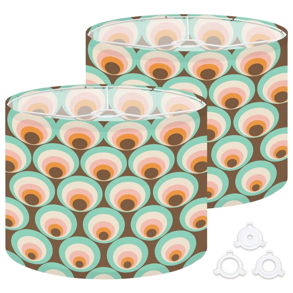 Lamp Shades Set of 2 Easy Assembly 50s Mid Century Modern Seamless Drum Lampshades for Table Lamps Floor Lamps Pendant Light 13"x13"x10" Replacement Lamp Shade