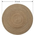 thumbnail image 2 of Round Braided Placemats Set of 8 Place mats for Dining Tables Woven Heat Resistant Table Mats 15 inch for Fall (E Brown, 8pcs), 2 of 6