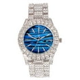 thumbnail image 2 of Charles Raymond Mens Silver Big Rocks with Roman Numerals Fully Iced Out Colorful Dial Watch w/Bling'ed Out Cuban Shiny Silver Bracelet - ST10327 RN Cuban (ST10236MarbleBlue SLV), 2 of 6