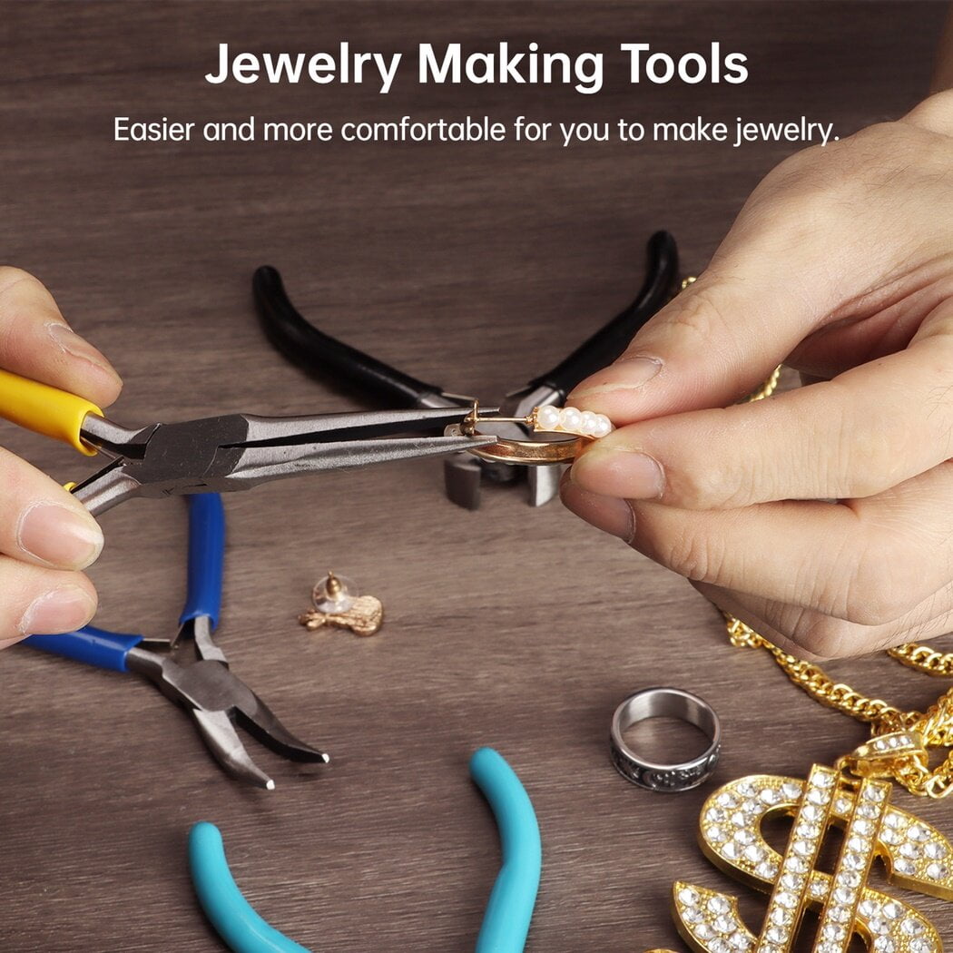 8 PCS Jewelry Pliers, Jewelry Making Tools, Jewelry Pliers Tool Set with Storage Bag, Jewelry Pliers in Different Colors, Jewelry Making Kit for Jewelry Repair, Wire Wrapping, Crafts