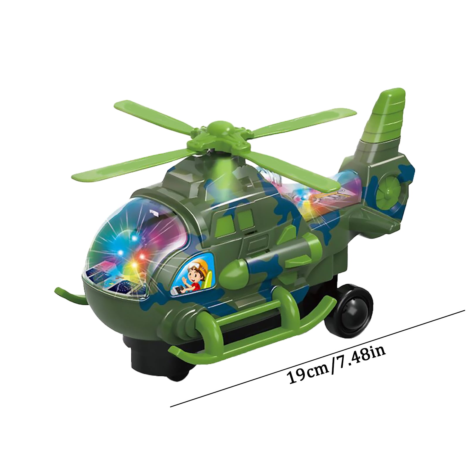 Avion De Chasse électrique – 360° Avec Effets Sonores Et Lumineux – Piles AA – Jouet Enfant