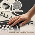 thumbnail image 6 of ODIKA 8'x10' Washable Area Rug Black Cream Geometric and Floral Design Elegance Rectangular Accent with Symmetrical for Living Room, Under Sectional, Family , Durable, Non-Slip, 6 of 7