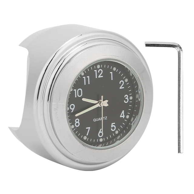 Motorcycle Dial Clock, Handlebar Clock Exquisite Durable For Universal Vehicles For 7/8in-1in Handles White Dial,Black Dial