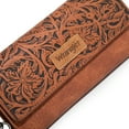 thumbnail image 5 of Wrangler Western Wallets for Women Trifold Wristlet Wallets Large Capacity Women Clutch Wallet with Coin Purse, Brown, 5 of 7