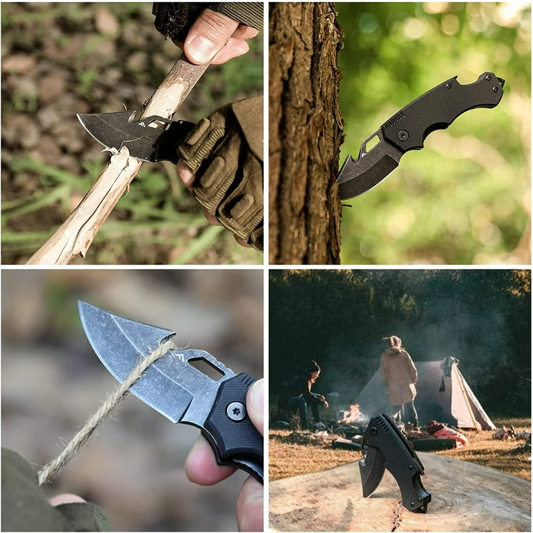  KeyUnity KK03XS Small Folding Knife Fixed Blade Knife,  Stainless Steel EDC Pocket Knife for men & Women : Tools & Home Improvement