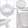 thumbnail image 6 of Kaibrite Rotating Kitchen Storage Rack, Multi-Layer Revolving Basket Kitchen Shelf with Wheels, for Kitchen, Bathroom, Laundry Room, Garage, White (3-Layer), 6 of 8