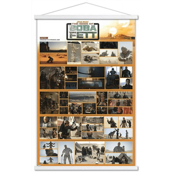 Star Wars: Book of Boba Fett - Chapter 1 Wall Poster with Wooden Magnetic Frame, 22.375" x 34"