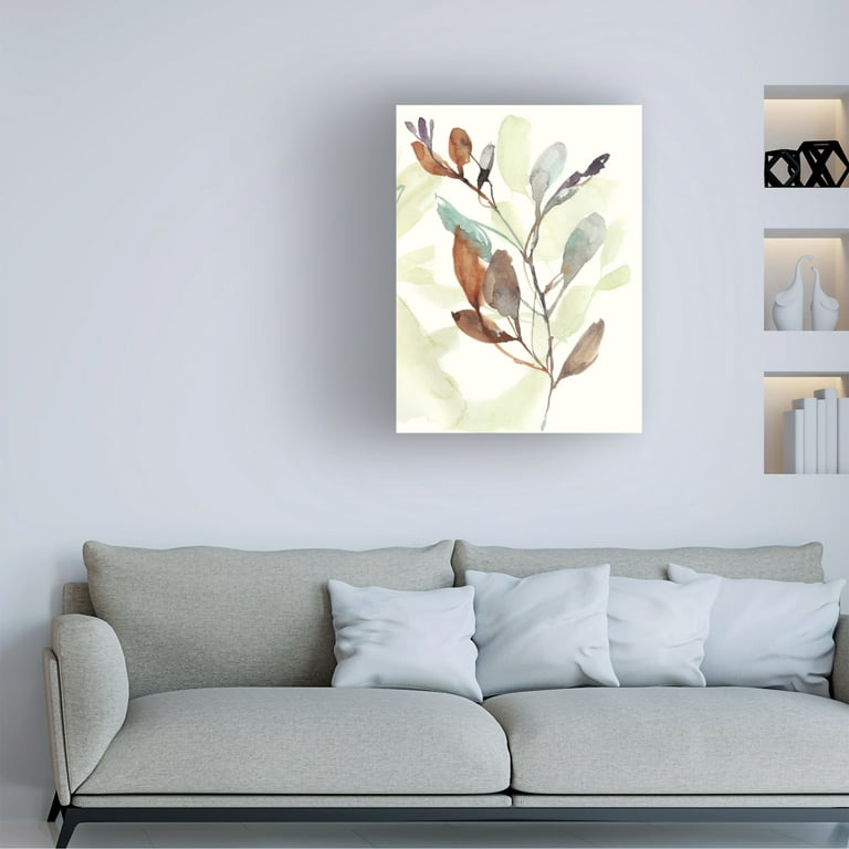 Jennifer Goldberger 'Rusty Sienna Leaves II' Canvas Art