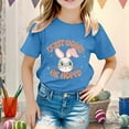 thumbnail image 3 of Girls Easter Shirt Size 10 Bunny Short Sleeve T Shirt Top Active Round Neck Easter's Day T-Shirts Toddler To Big Kid 12-13 Years,Blue, 3 of 4