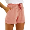 thumbnail image 1 of Cathalem Short Élastique Texturé pour Femmes, Jambe Droite, Décontracté, Rose m, 1 of 5
