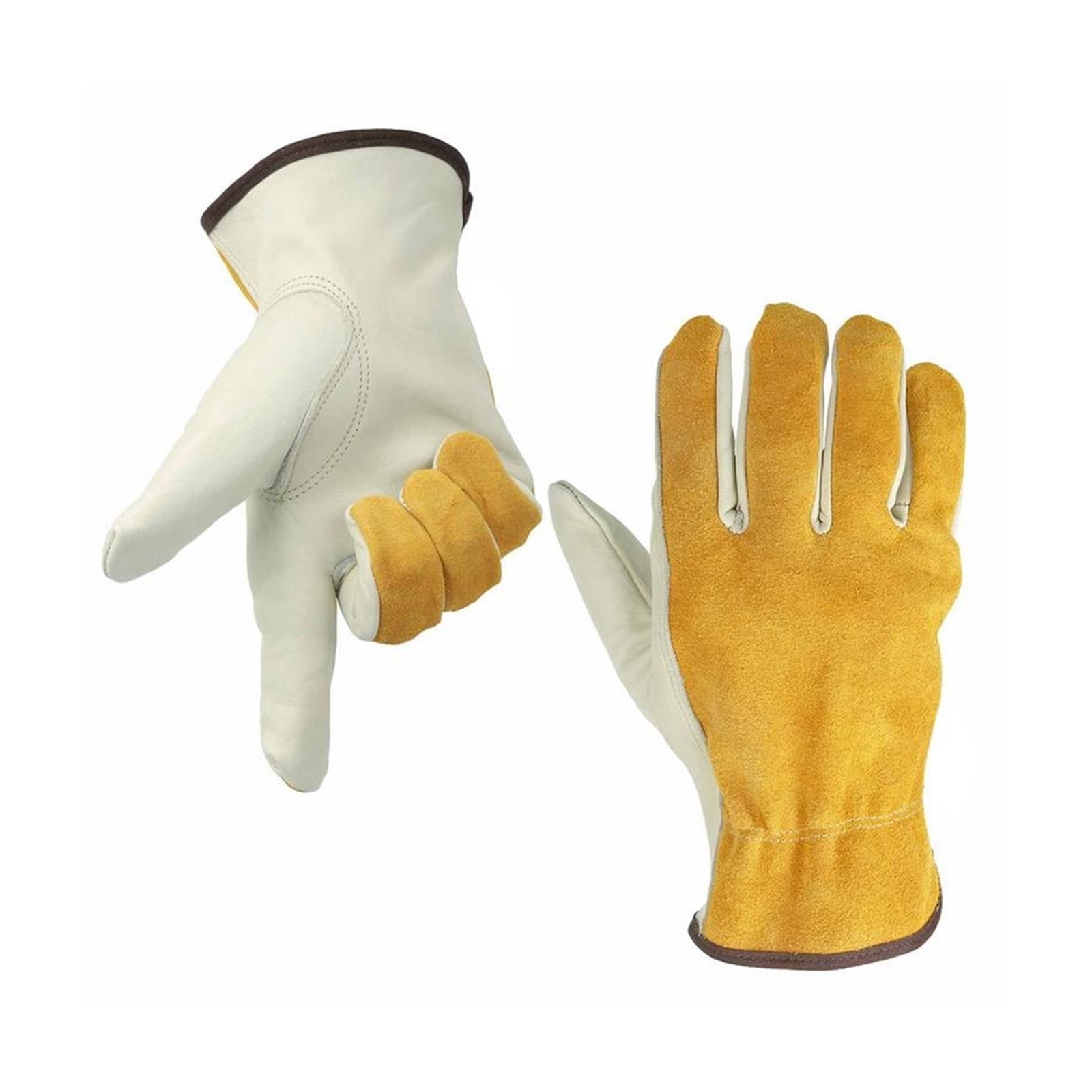 Work Gloves Cowhide Leather Men Working Welding Gloves Safety Protective Garden Sports Wear-resisting Gloves ,Flexible and Comfortable
