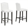 thumbnail image 2 of Wholesale Interiors Libra Modern Bar-Height Stool with Nail Head Trim, Set of 2, White, 2 of 2
