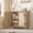 Wood Color, variant on TROPOW Rattan Sideboard Buffet Cabinets with Storage, Farmhouse Kitchen Accent Storage Cabinet, Boho Wooden Coffee Bar Cabinet for Dining Room, Living Room, Hallway