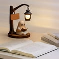 thumbnail image 5 of Ghost Reading Book Lamp,Ghost Reading Lantern,Cute 3D Resin Halloween Ghost Night Light Ghost Warm Light Indoor Reading Lamp Glowing Halloween Ghost Decorations for Bedroom Living Room, 5 of 7