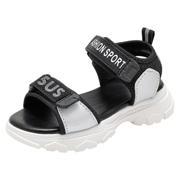 Gubotare Toddler Sandals Boys Boys Active Summer Sandals Outdoors Sports Shoes Size 4.5 (Silver,4.5 Big Kids)