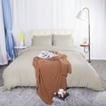 thumbnail image 2 of PiccoCasa 2 Pieces Pompom Tassels Duvet Cover Bedding Set Polyester Duvet Cover with Pillowcase, Twin Tan, 2 of 7