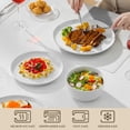 thumbnail image 2 of vancasso 12 Pcs Dinnerware Set, Ceramic Plates and Bowls Set for 4, Curve Vertical Shape Dinner set, White Porcelain Dish Set, 2 of 8